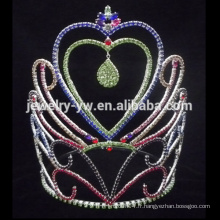 2015 usine vente chaude fille coeur rhinestone tiara couronne